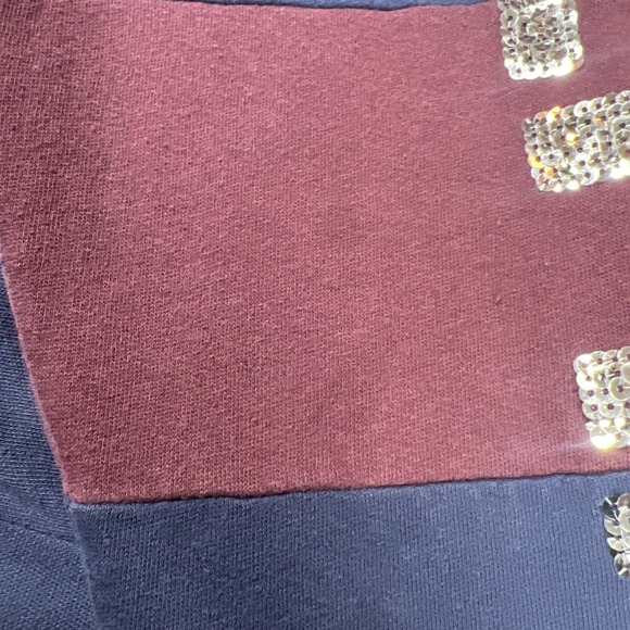 Victoria's Secret PINK SEQUINS BLING STRIPED‎ Hoodie RUGBY Perfect 1/4 Zip Large - Picture 13 of 14